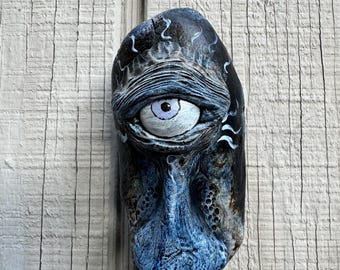 Rimewatch Cyclops Tree Spirit, Handmade Forest Creature Sculpture, Winter Woodland Cryptid, Oddities Art, Dark Fantasy Decor