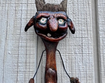 OOAK House Goblin “Agreement Keeper” | Hand Sculpted Whimsical Folk Art Sculpture