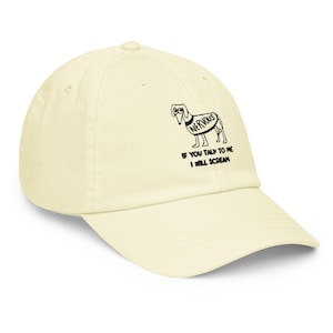Embroidered Pastel Lemon Anxiety Nervous Dog Baseball Cap