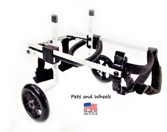 Dog Wheelchair by "Pets and Wheels" - Fits XS/S Size Dog - Color White - 12-25 Lbs - Made In USA