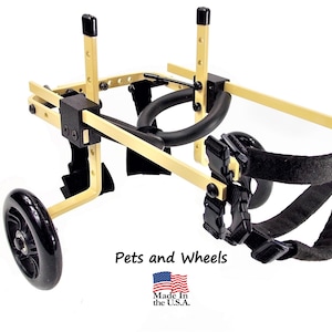 Dog Wheelchair by &quot;Pets and Wheels&quot; - Fits XS/S Size Dog - Color Tan - 12-25 Lbs - Made In USA