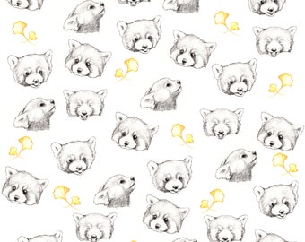 Red Pandas Fabric Print - Fat Quarter