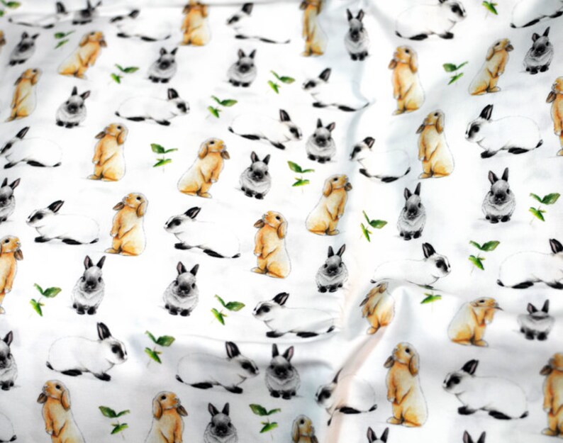 Bunnies & Friends Fabric Print Fat Quarter image 2