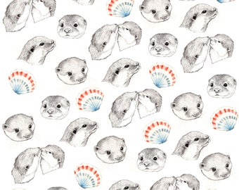 Otters Fabric Print - Fat Quarter