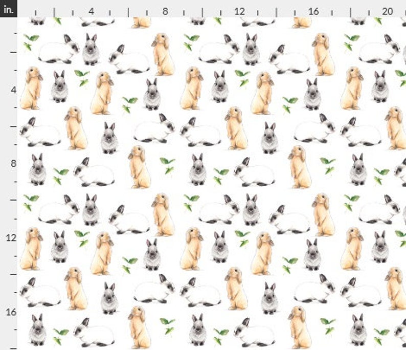 Bunnies & Friends Fabric Print Fat Quarter image 3