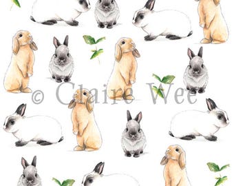 Bunnies & Friends Fabric Print - Fat Quarter