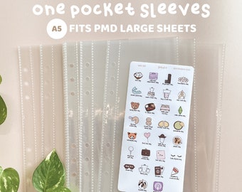 1 Pocket A5 Sleeves | 10 Pack | Fits PMD Large Sticker Sheets | Sticker Storage | SS10