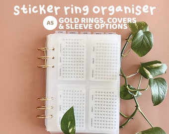 A5 PMD Ring Sticker Organiser | Gold Ring Sticker Organiser | Sticker Storage | SS19