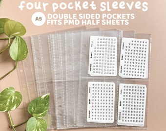 4 Pocket A5 Sleeves | 10 Pack | Fits Half PMD Sticker Sheets | Sticker Storage | SS09