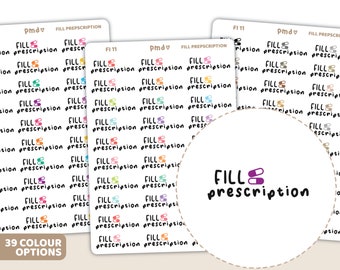 Fill Prescription Stickers | Planner Stickers | FI11