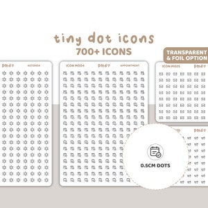 Tiny Dot Icon Stickers 700 Icons Planner Stickers ICON M000 image 1