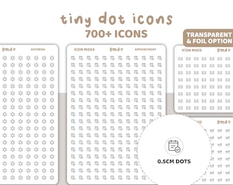 Tiny Dot Icon Stickers | 700+ Icons | Planner Stickers | ICON M000