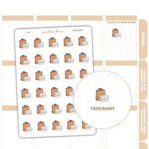 Takeaway Stickers | Drawn Planner Stickers | D13