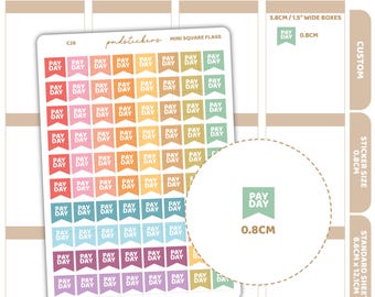 Custom Mini Square Flag Stickers | Custom Planner Stickers | C26
