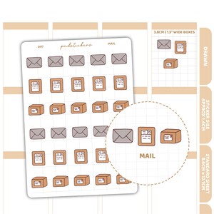 Pegatinas de correo / Pegatinas de planificador dibujadas / D07