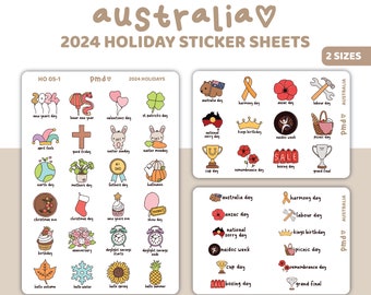 2024 Australia Holiday Stickers | Planner Stickers | HO05-AUS