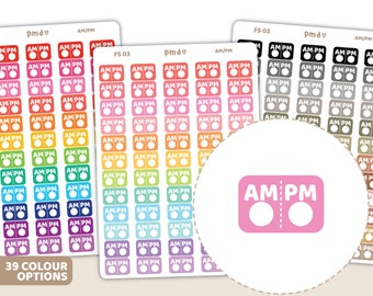 AM/PM Reminder Stickers | Planner Stickers | FS03