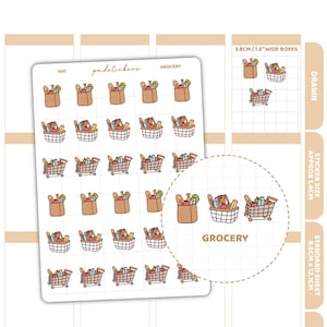 Boodschappenstickers | Getekende plannerstickers | D01