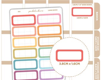 Large Box Stickers | Basic Planner Stickers | B10