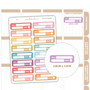 Bill Tracker Aufkleber | Funktionale Planer Aufkleber | F18