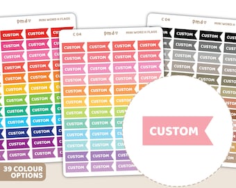 Custom Mini Horizontal Flag Stickers | Planner Stickers | C04