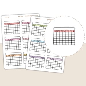 Month Habit Tracker Stickers | Planner Stickers | FS47