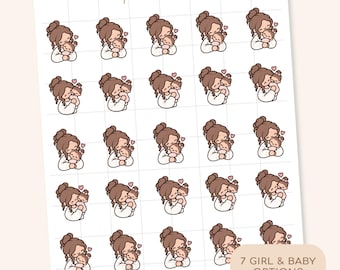 Baby Girl Mum Little Life Character Stickers | Planner Stickers | LL07