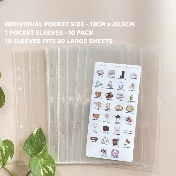 1 Pocket Mouwen 10 Pack Past op grote stickervellen - Etsy België