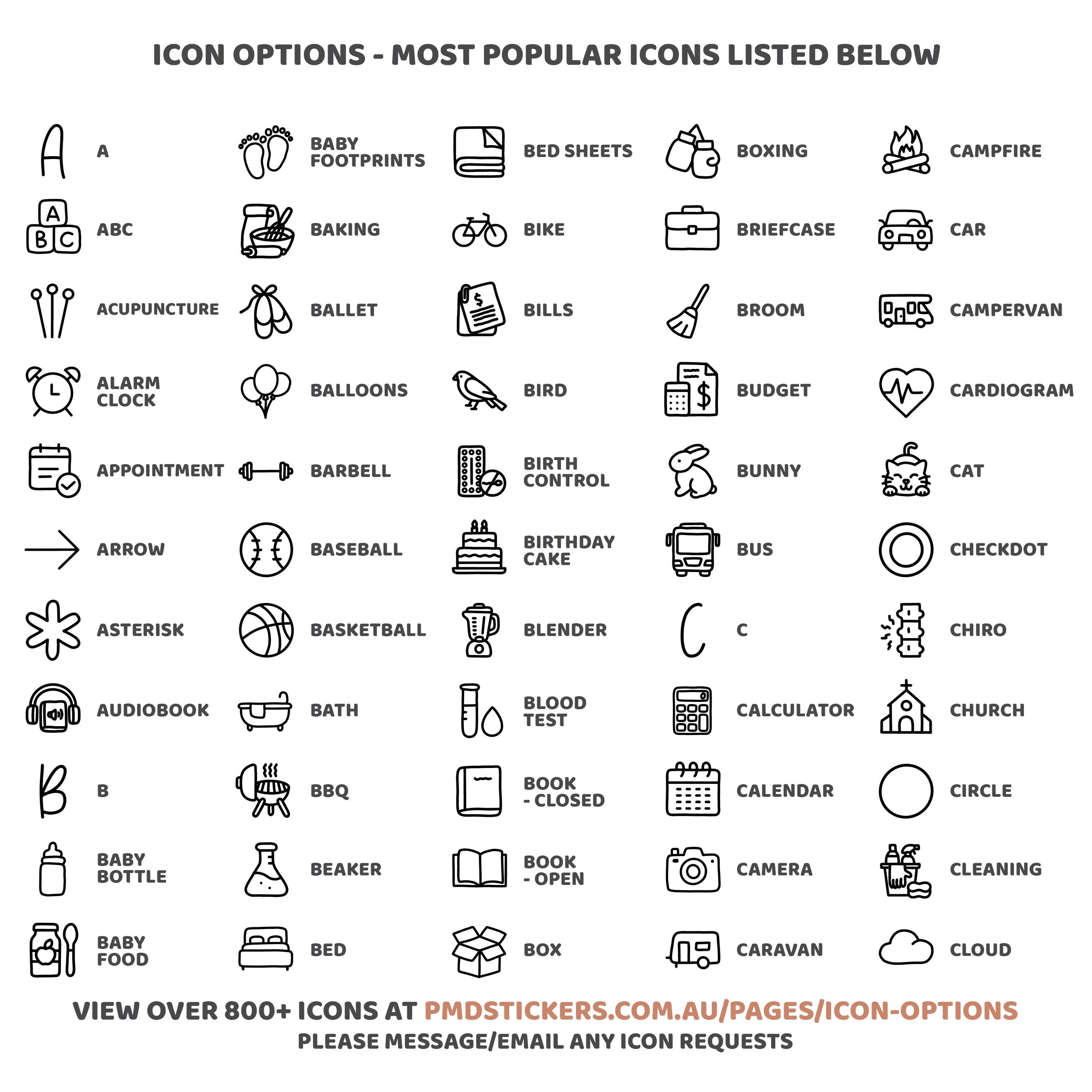 Mini Icon Dot Stickers | 800+ Icons | Planner Stickers | 08 - Etsy ...