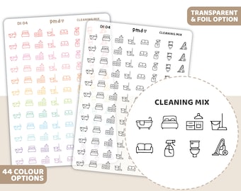 Cleaning Mix Icon Stickers | Planner Stickers | DI04