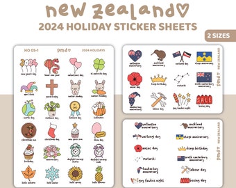 2024 New Zealand Holiday Stickers | Planner Stickers | HO05-NZ