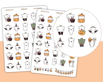 Halloween Deco & Countdown Stickers | Eche Character Planner Stickers | ECHE27