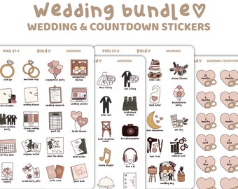 Wedding Sticker Bundle | 4 Sheets | Planner Stickers | BU02 (4)