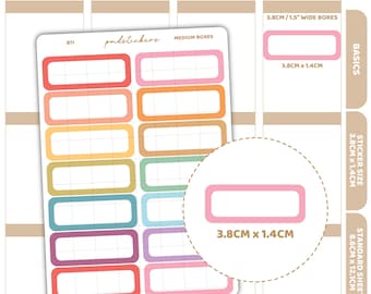 Medium Box Stickers | Basic Planner Stickers | B11
