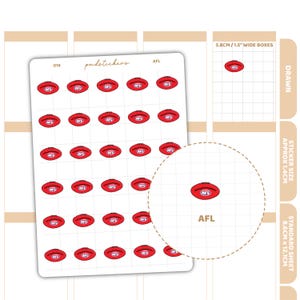 AFL Stickers | Drawn Planner Stickers | D16