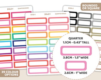 Quarter Box Stickers | Planner Stickers | B03