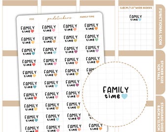 Family Time Stickers | Functional Icon Planner Stickers | FI10