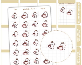 Coffee Sprout Character Stickers | Planner Stickers | S25