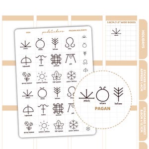 Pegatinas de festividades paganas / Pegatinas para planificador de fiestas / H04
