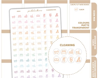 Cleaning Mix Icon Dot Stickers | Planner Stickers | IM04