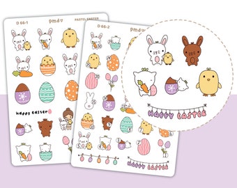 Pastel Easter & Countdown 2023 Stickers | Planner Stickers | D66