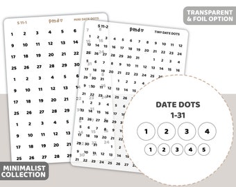Date (1-31) Dot Stickers | Minimalist Planner Stickers | S11