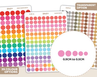 Dot Stickers | Transparent Option | Planner Stickers | S01