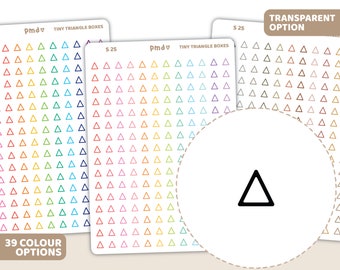 Tiny Triangle Box Stickers | Transparent Option | Planner Stickers | S25