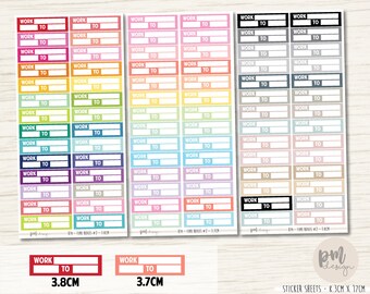Work Time Box #2 Stickers - Planner Stickers - B14-#2