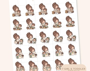 Toddler Boy Mum Little Life Character Stickers | Planner Stickers | LL13