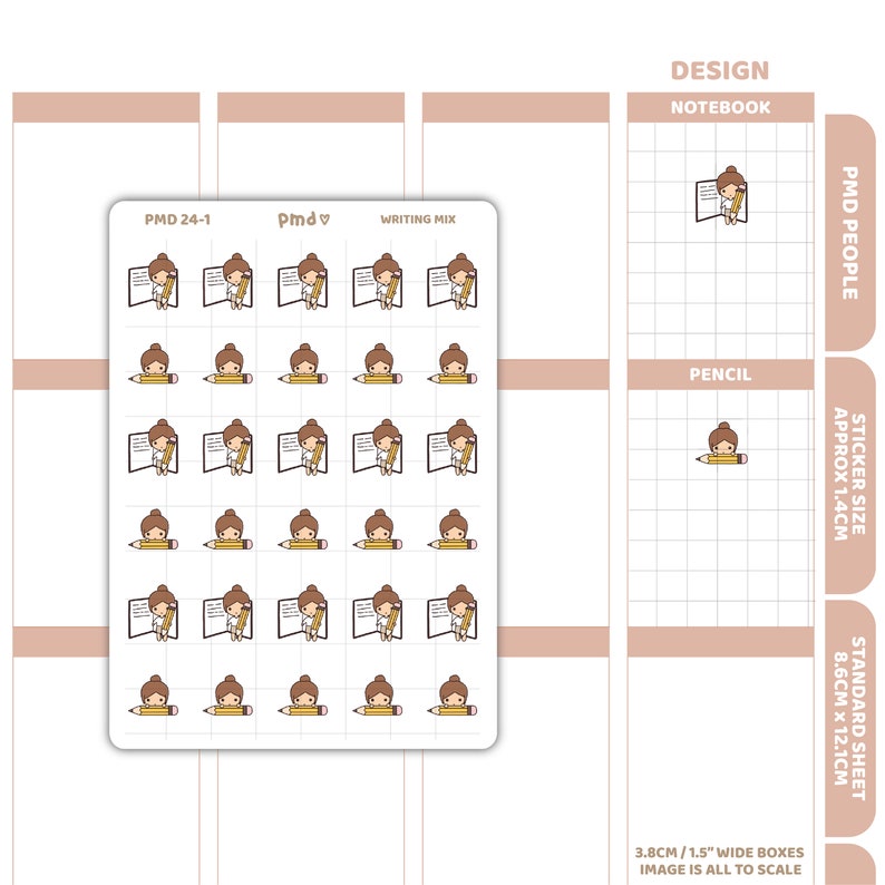 Write Stickers Writing Stickers | PMD People Planner Stickers | PMD24 - Etsy