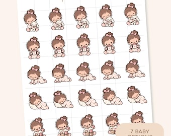 Baby Girl Little Life Character Stickers | Planner Stickers | LL10