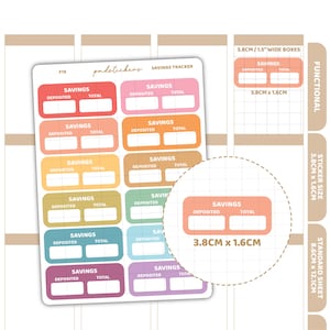 Savings Tracker Stickers | Functional Planner Stickers | F19