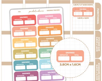Savings Tracker Stickers | Functional Planner Stickers | F19